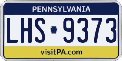 PA license plate LHS9373