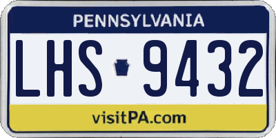 PA license plate LHS9432