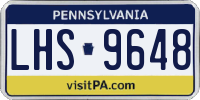 PA license plate LHS9648