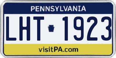 PA license plate LHT1923