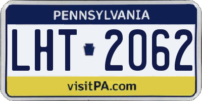 PA license plate LHT2062