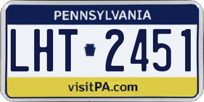 PA license plate LHT2451