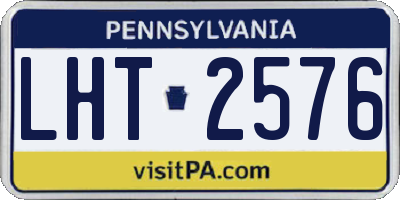 PA license plate LHT2576