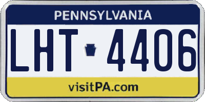 PA license plate LHT4406