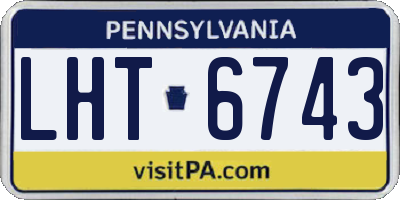 PA license plate LHT6743