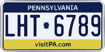 PA license plate LHT6789