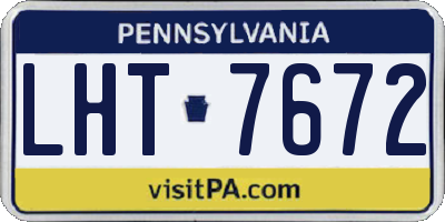 PA license plate LHT7672