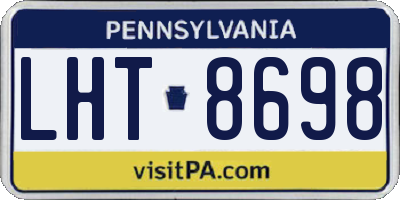 PA license plate LHT8698