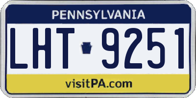 PA license plate LHT9251