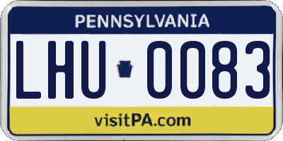 PA license plate LHU0083