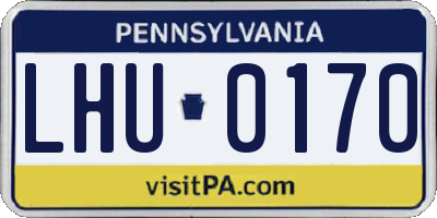 PA license plate LHU0170