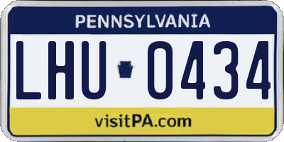 PA license plate LHU0434