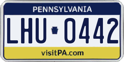PA license plate LHU0442