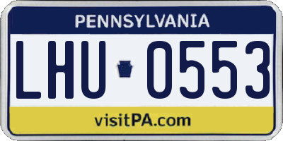 PA license plate LHU0553