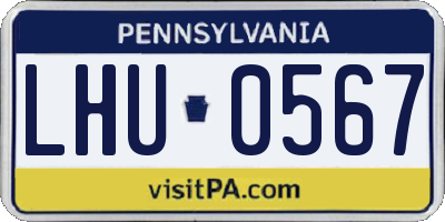 PA license plate LHU0567