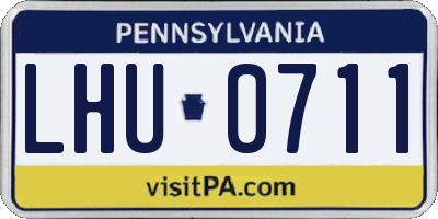 PA license plate LHU0711