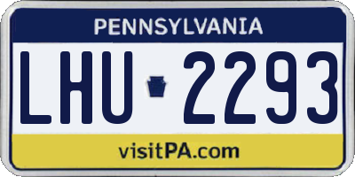 PA license plate LHU2293