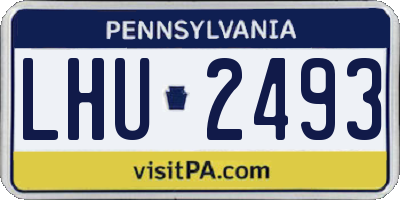 PA license plate LHU2493