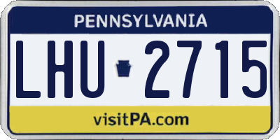 PA license plate LHU2715