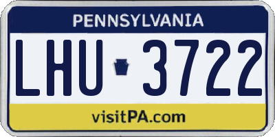 PA license plate LHU3722