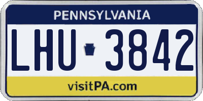 PA license plate LHU3842