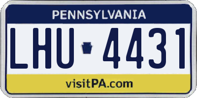 PA license plate LHU4431