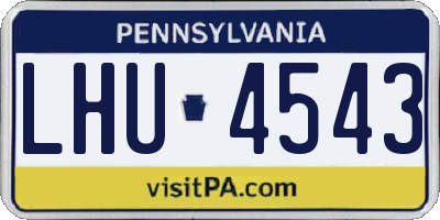 PA license plate LHU4543