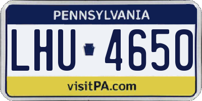 PA license plate LHU4650