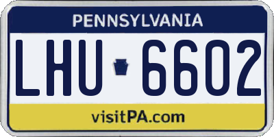 PA license plate LHU6602
