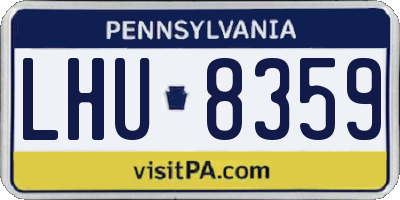 PA license plate LHU8359
