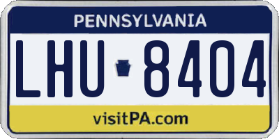 PA license plate LHU8404