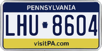 PA license plate LHU8604