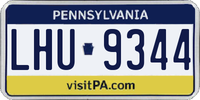 PA license plate LHU9344