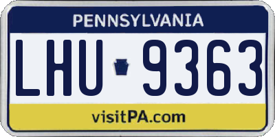 PA license plate LHU9363