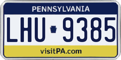 PA license plate LHU9385