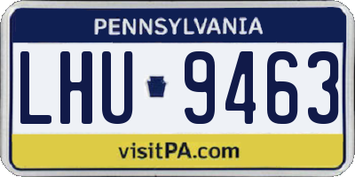 PA license plate LHU9463