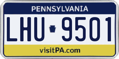 PA license plate LHU9501