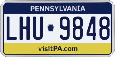 PA license plate LHU9848
