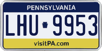 PA license plate LHU9953