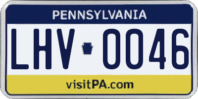 PA license plate LHV0046