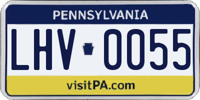 PA license plate LHV0055