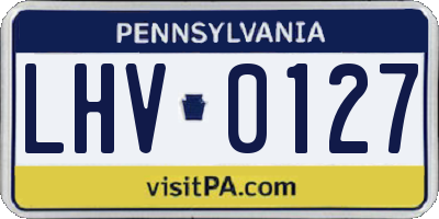 PA license plate LHV0127