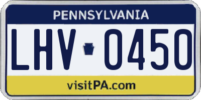 PA license plate LHV0450