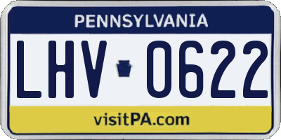 PA license plate LHV0622