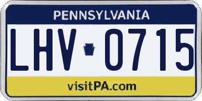 PA license plate LHV0715