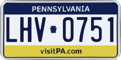 PA license plate LHV0751