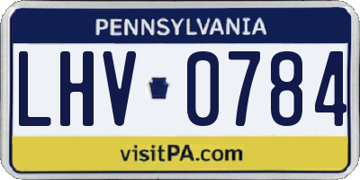 PA license plate LHV0784