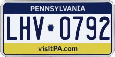 PA license plate LHV0792