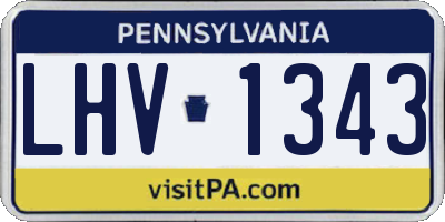 PA license plate LHV1343