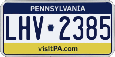 PA license plate LHV2385